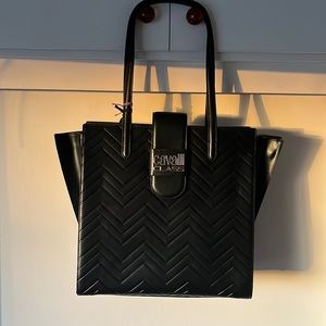 Roberto Cavalli “Alisa” Black Leather Tote